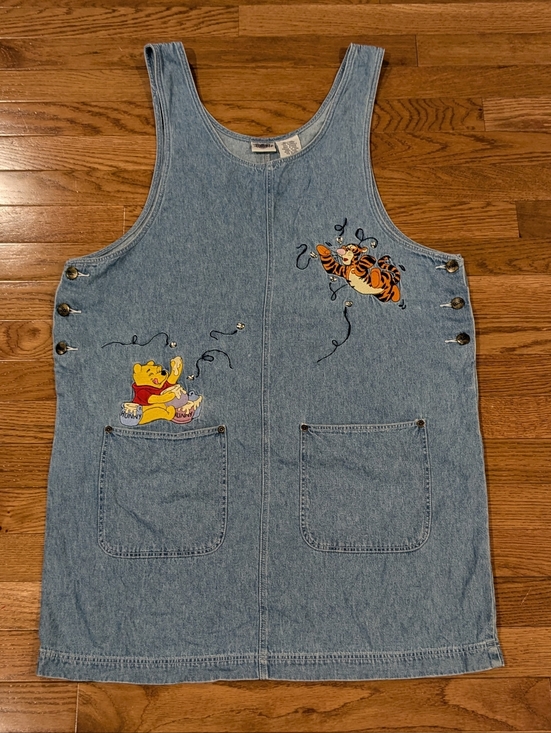 Disney Dresses & Skirts - The Disney Catalog Winnie the Pooh & Tigger Embroidered Denim Dress XL
